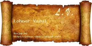 Lohner Vazul névjegykártya